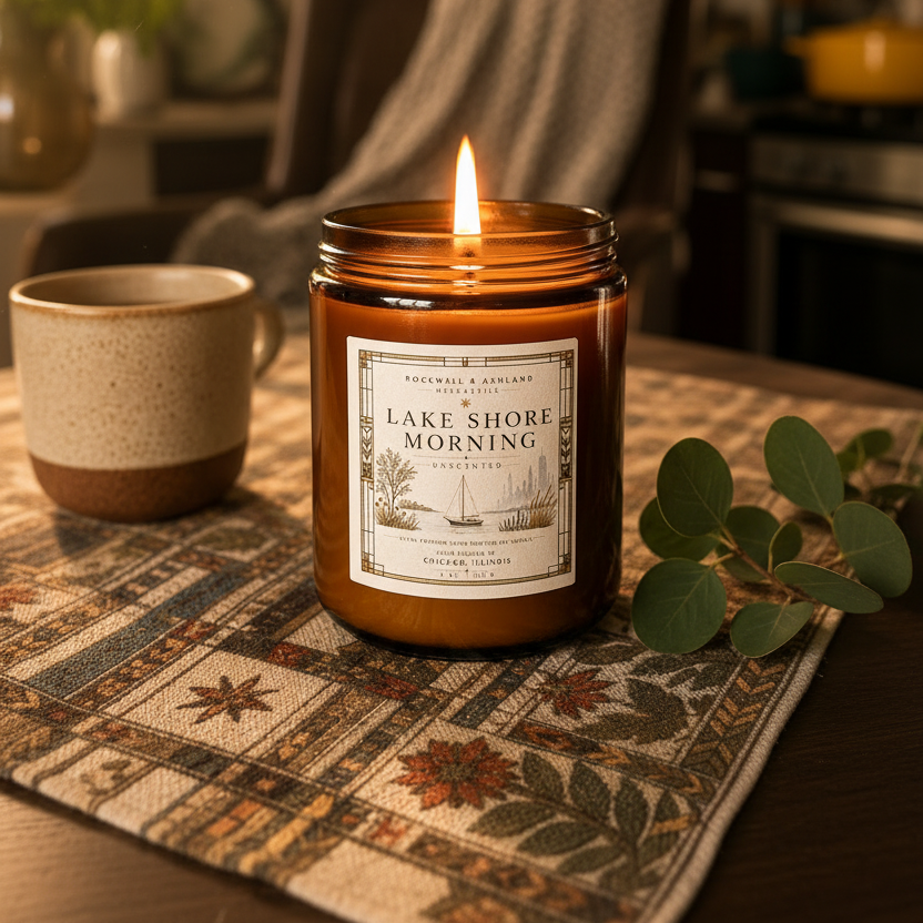 Lake Shore Morning | 8 oz Unscented Soy Candle