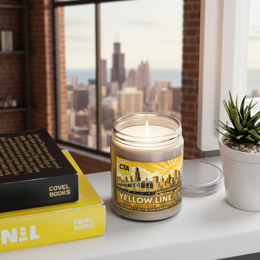 “Yellow Line” Unscented Soy Candle — 9oz