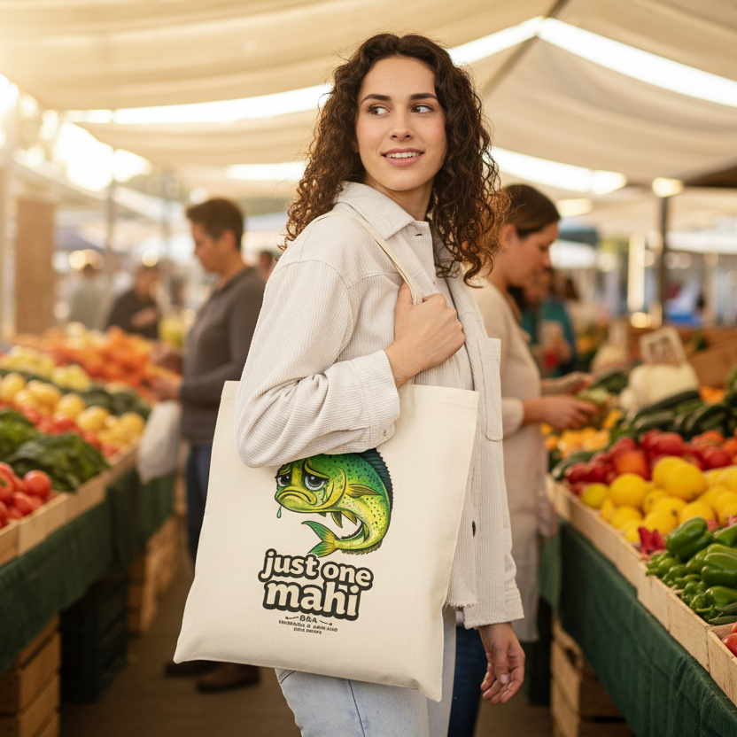 “Just One Mahi” Canvas Tote Bag