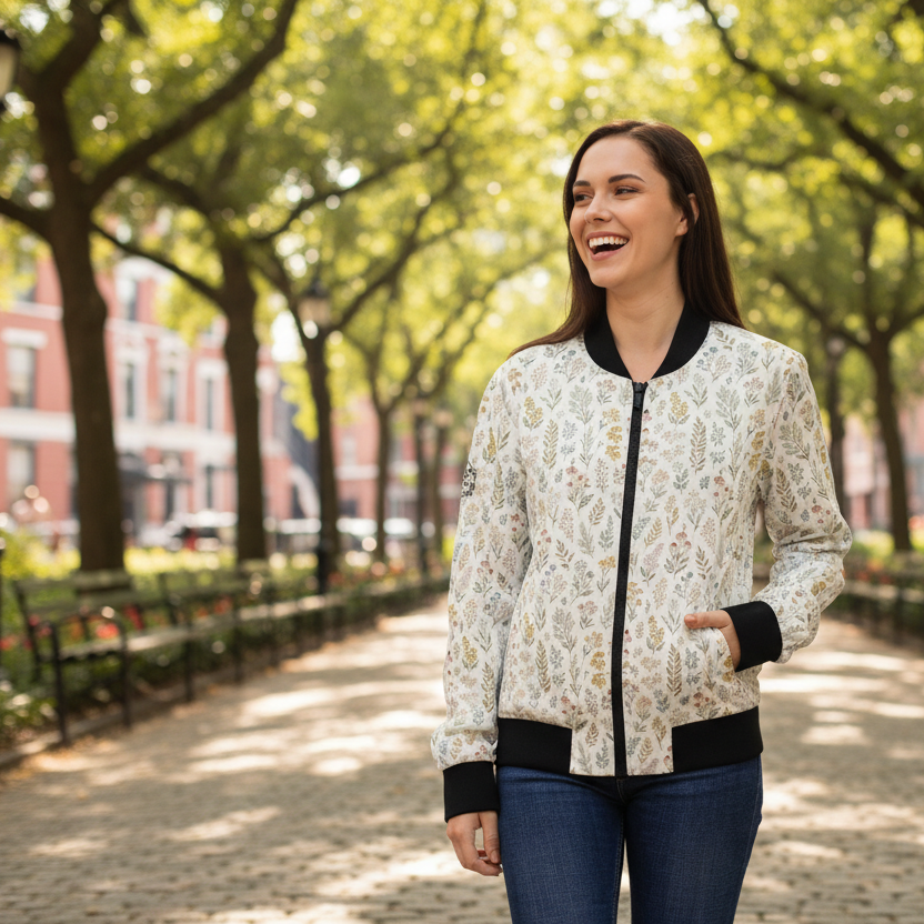 “R&A Prairie Spring” Lightweight Women’s Bomber Jacket