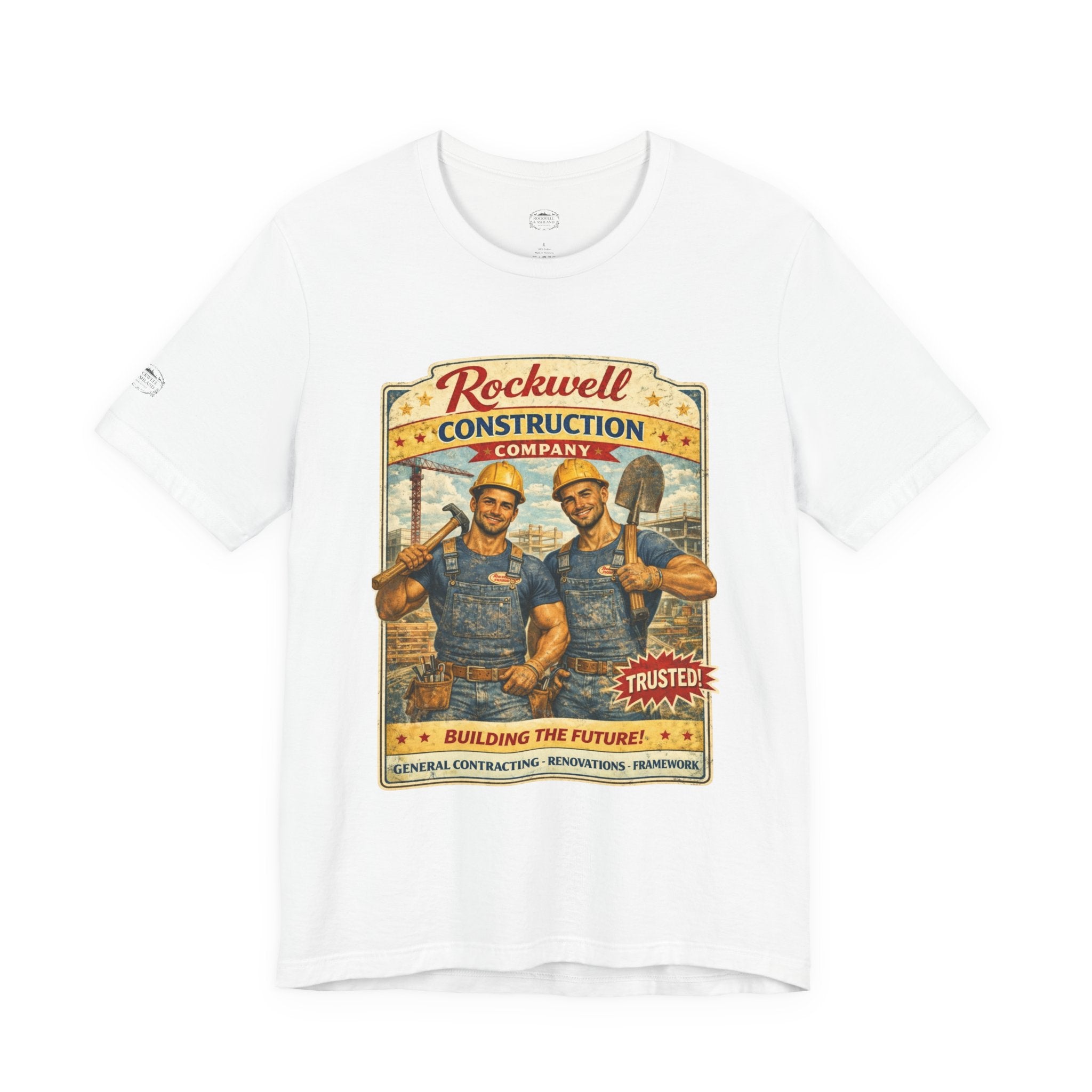 Rockwell Construction Vintage T-Shirt — "Building the Future" Retro Contractor Tee