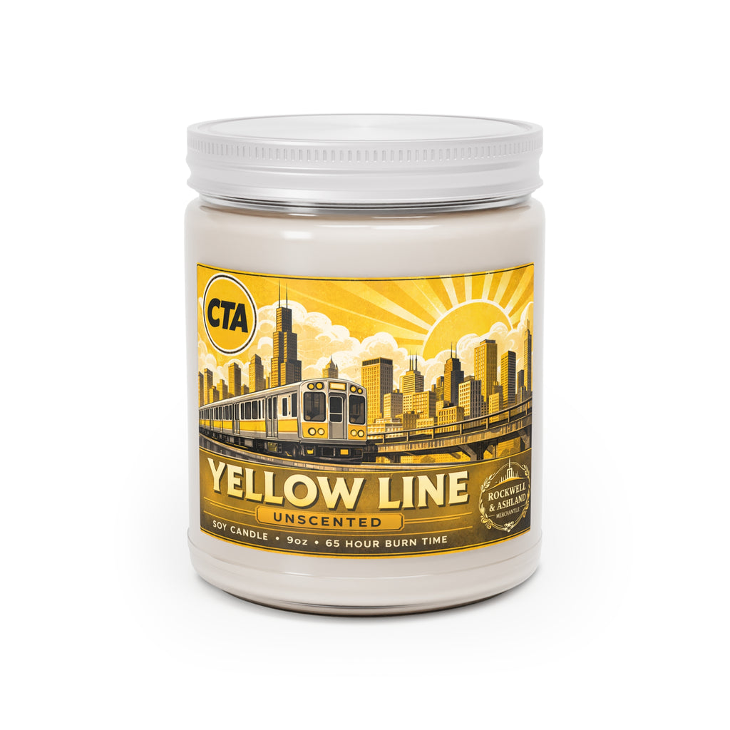 “Yellow Line” Unscented Soy Candle — 9oz