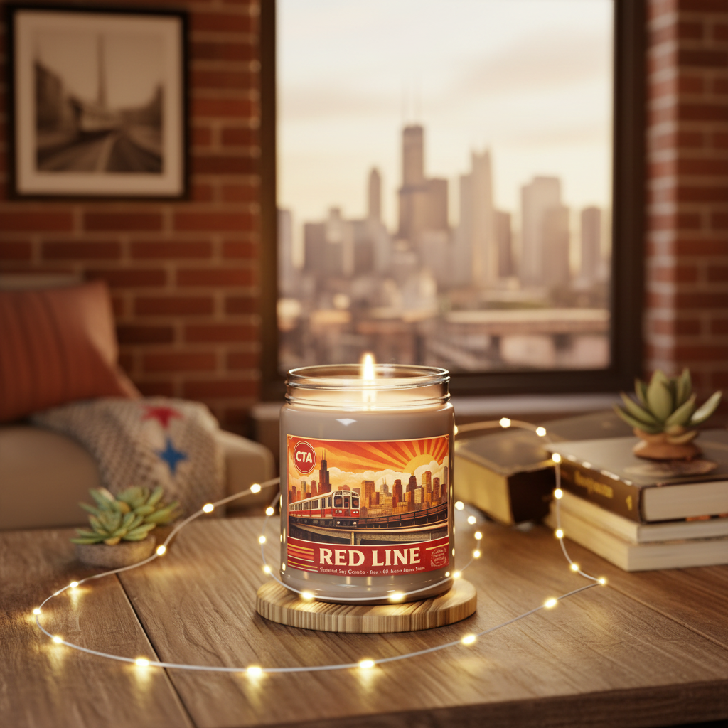 “Red Line” Scented Soy Candle — 9oz