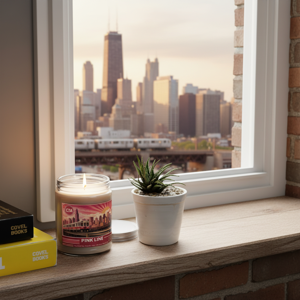 “Pink Line” Scented Soy Candle – 9oz