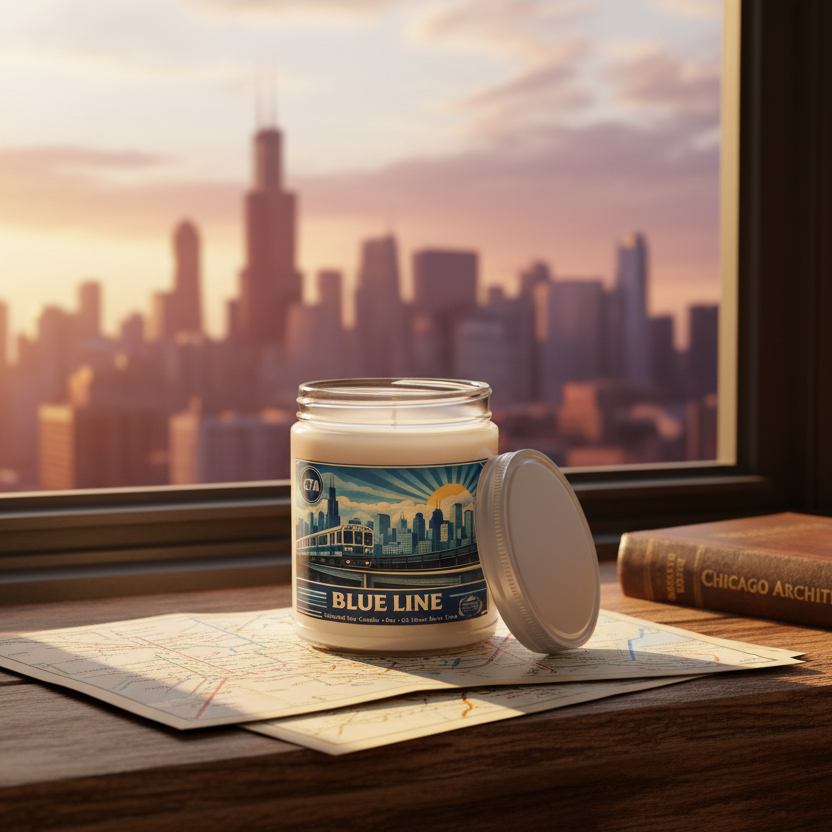 “Blue Line” Scented Soy Candle — 9oz
