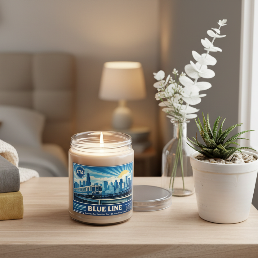 “Blue Line” Scented Soy Candle — 9oz