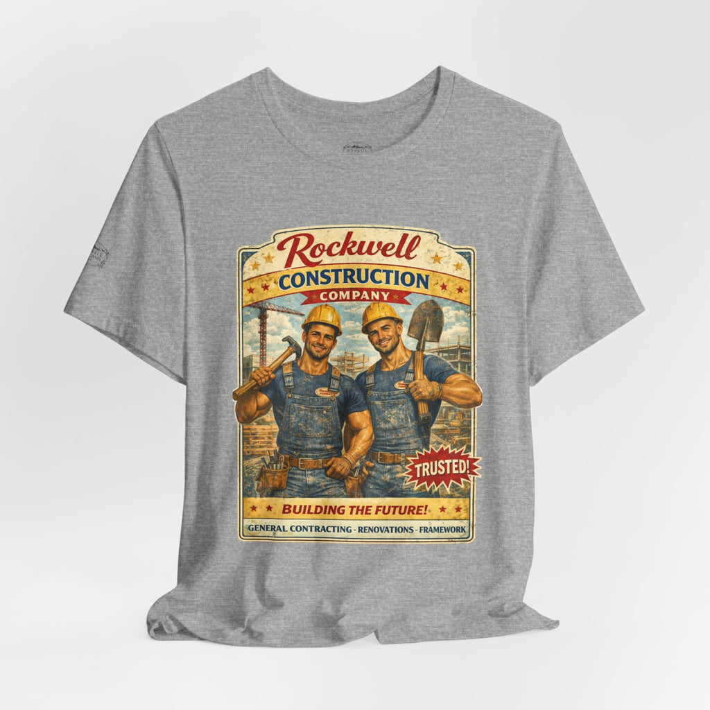Rockwell Construction Vintage T-Shirt — "Building the Future" Retro Contractor Tee