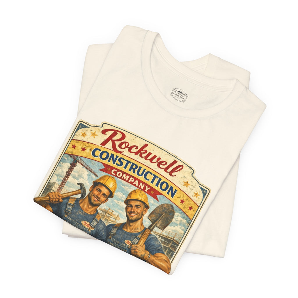 Rockwell Construction Vintage T-Shirt — "Building the Future" Retro Contractor Tee