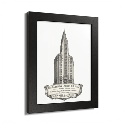 Carbide & Carbon Building Framed Poster — 3 Sizes