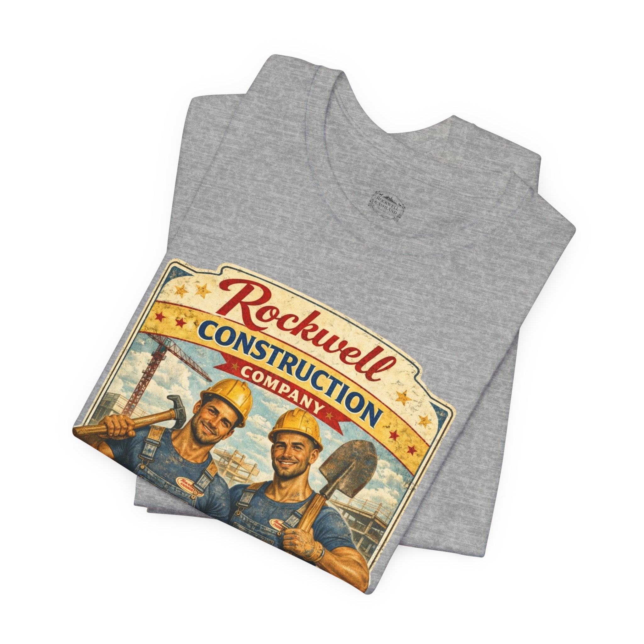 Rockwell Construction Vintage T-Shirt — "Building the Future" Retro Contractor Tee