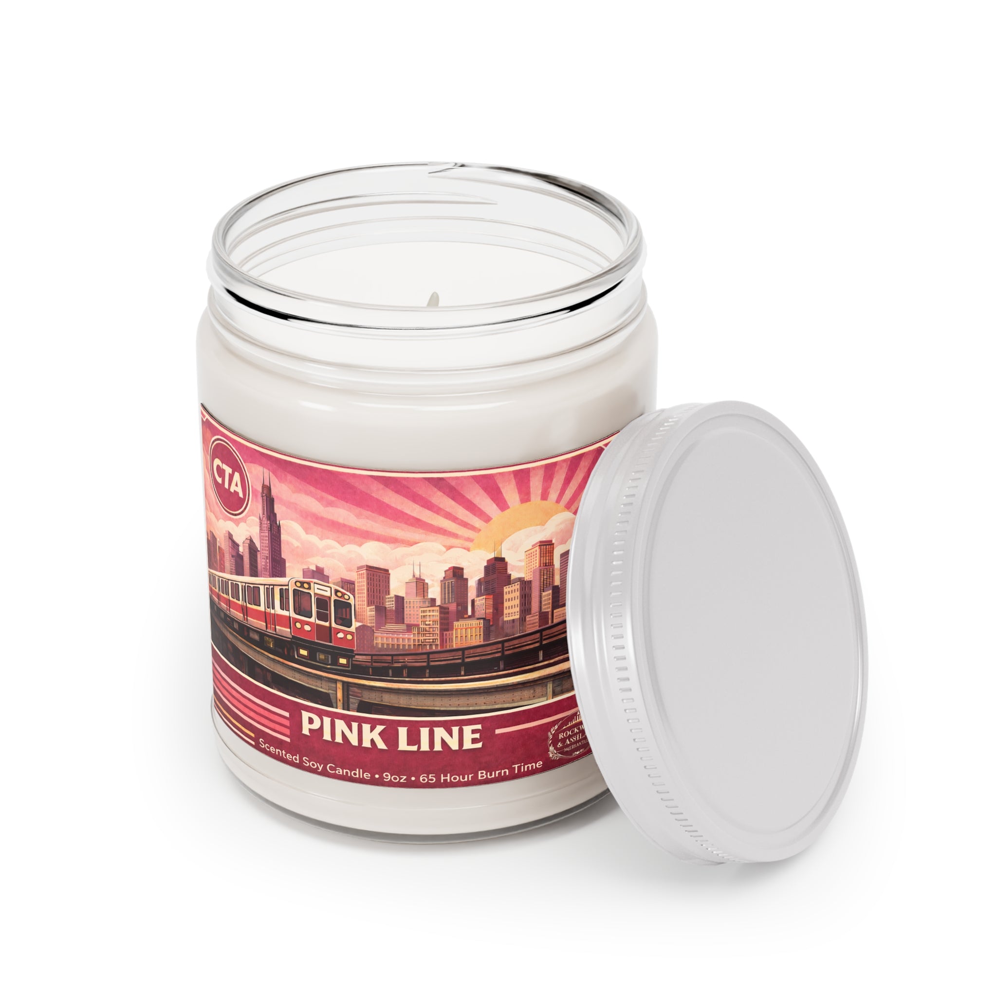 “Pink Line” Scented Soy Candle – 9oz