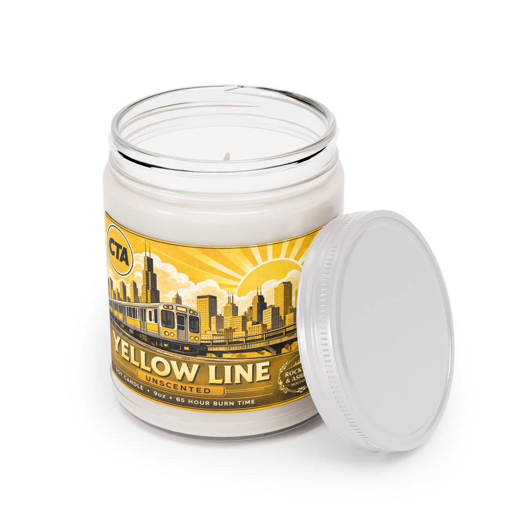 “Yellow Line” Unscented Soy Candle — 9oz