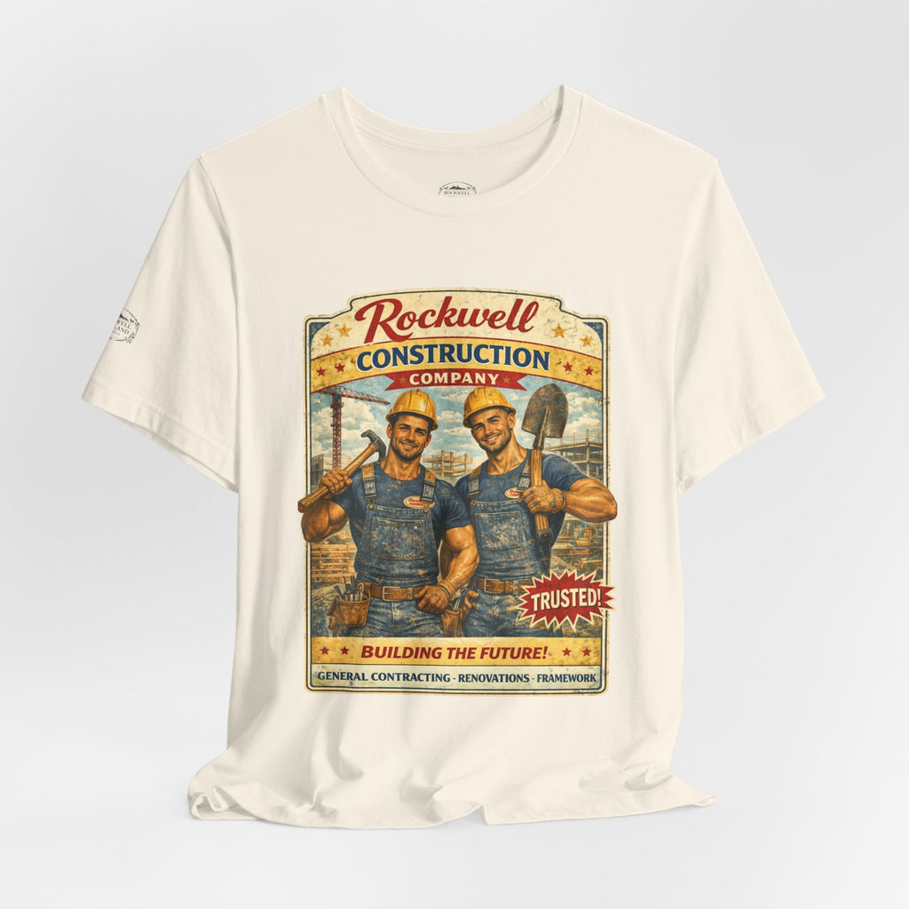 Rockwell Construction Vintage T-Shirt — "Building the Future" Retro Contractor Tee