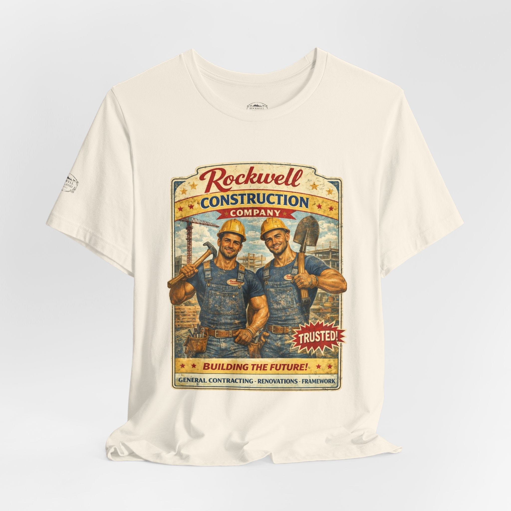 Rockwell Construction Vintage T-Shirt — "Building the Future" Retro Contractor Tee