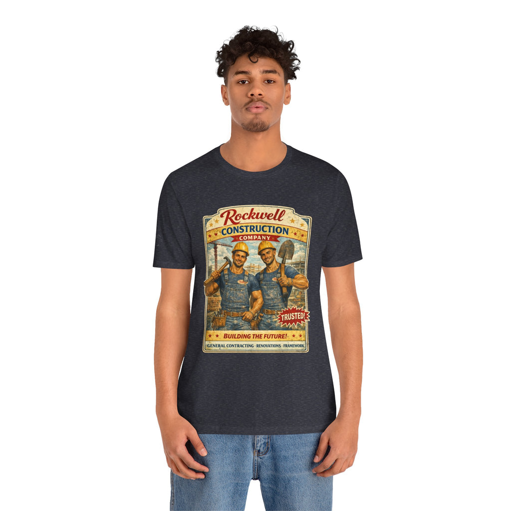 Rockwell Construction Vintage T-Shirt — "Building the Future" Retro Contractor Tee