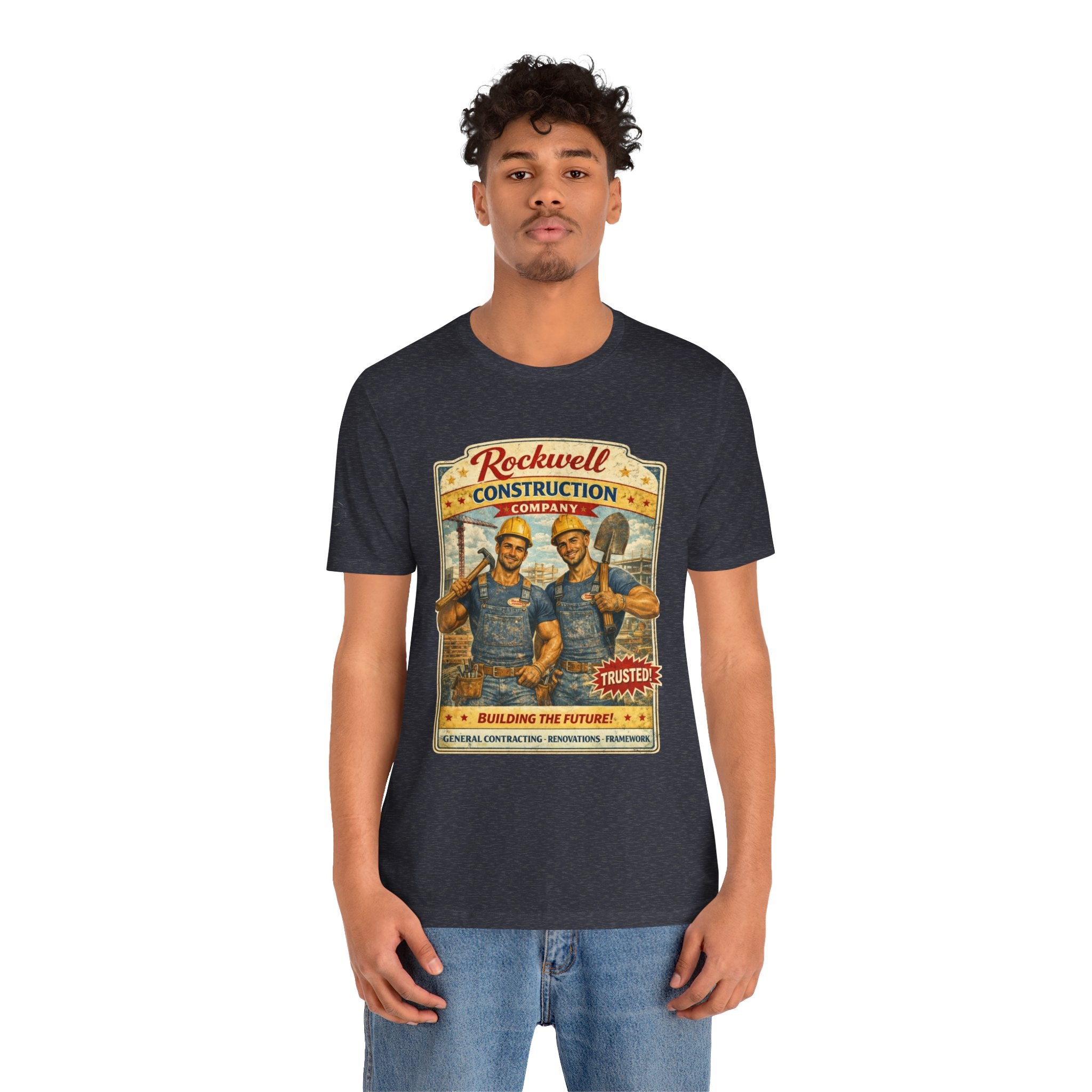 Rockwell Construction Vintage T-Shirt — "Building the Future" Retro Contractor Tee