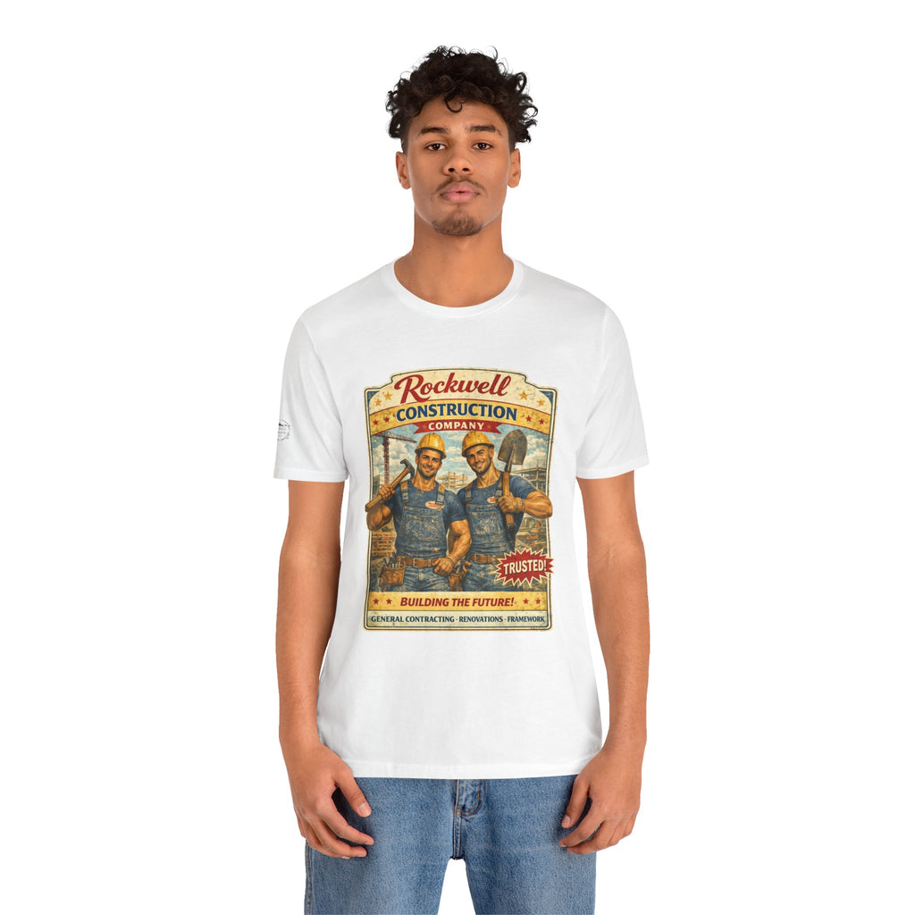 Rockwell Construction Vintage T-Shirt — "Building the Future" Retro Contractor Tee