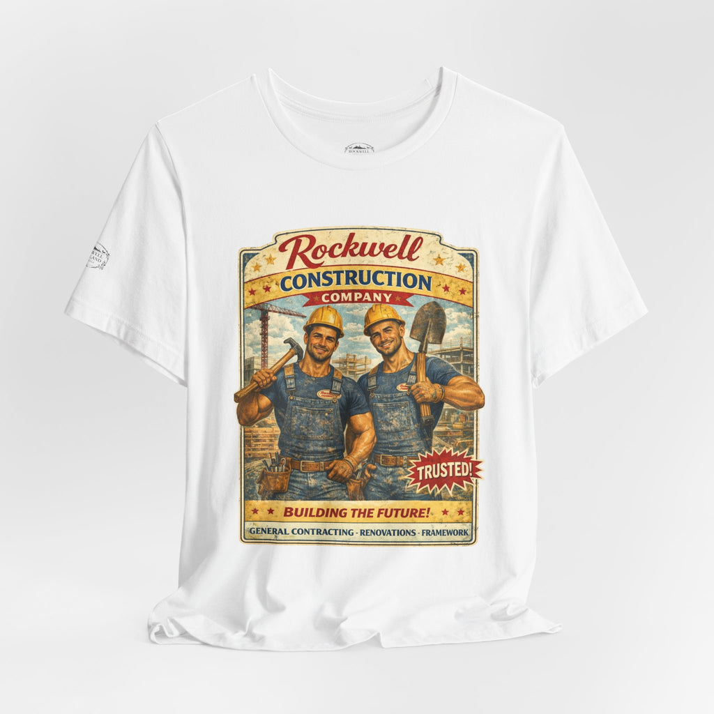Rockwell Construction Vintage T-Shirt — "Building the Future" Retro Contractor Tee