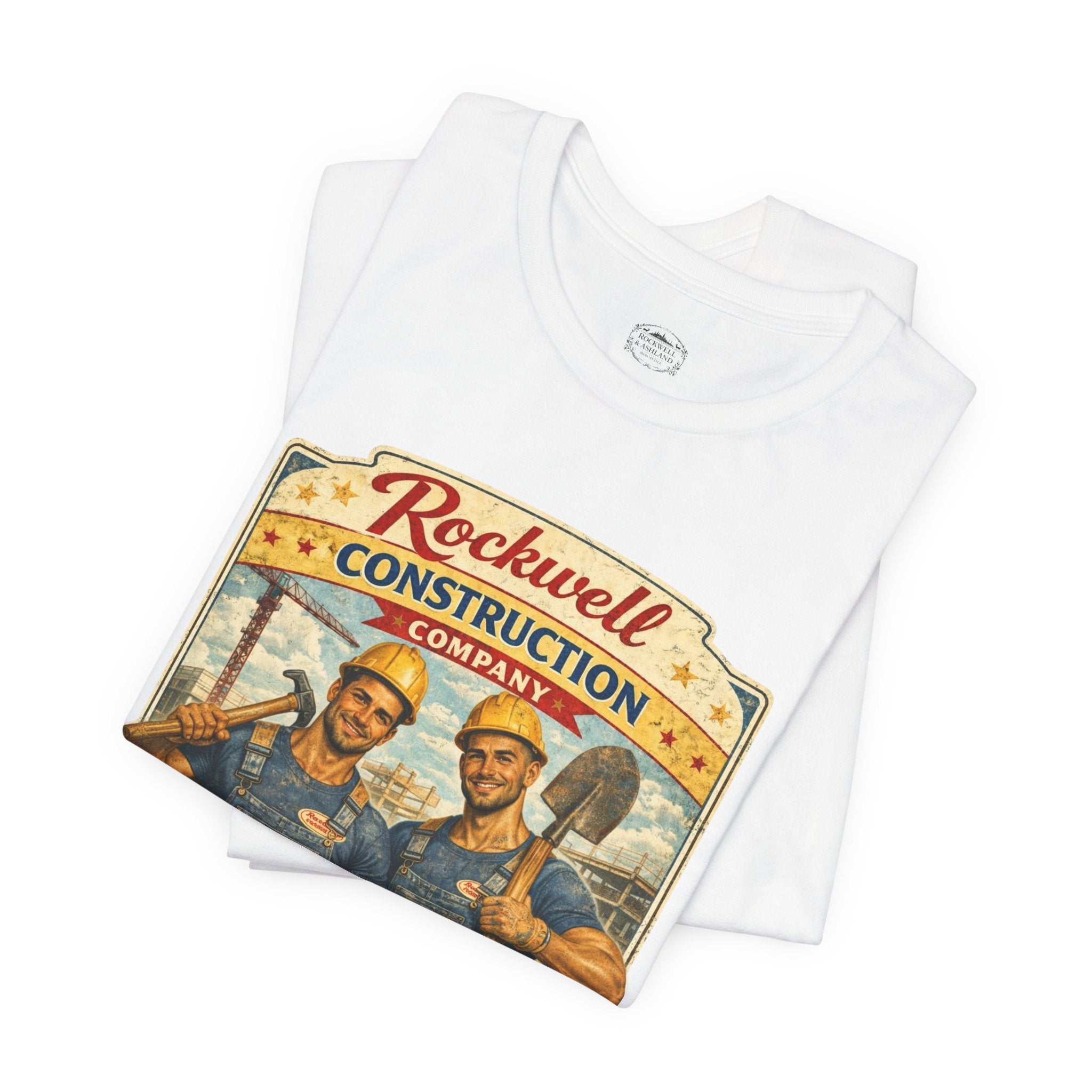 Rockwell Construction Vintage T-Shirt — "Building the Future" Retro Contractor Tee