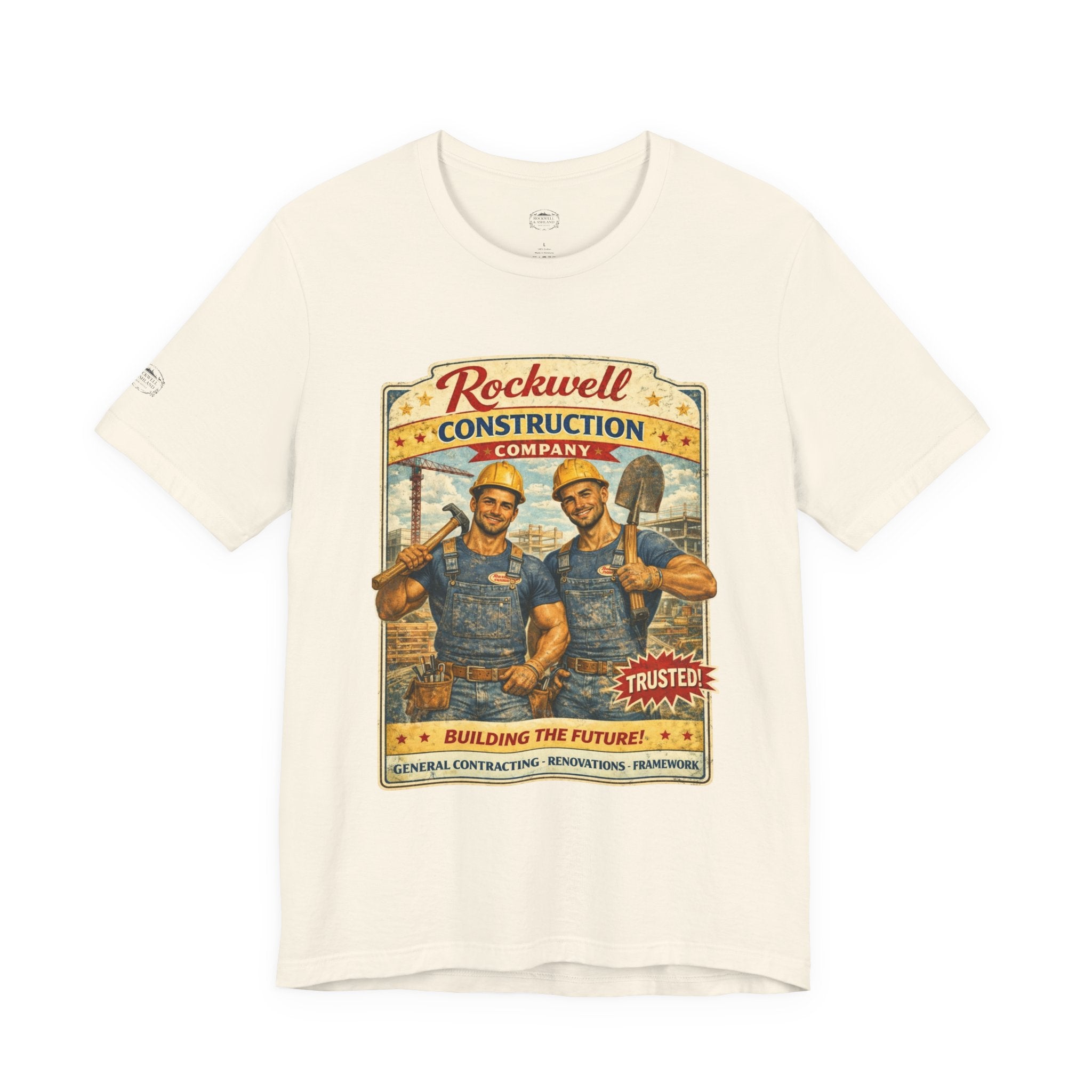 Rockwell Construction Vintage T-Shirt — "Building the Future" Retro Contractor Tee