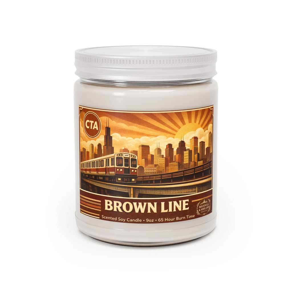 “Brown Line” Scented Soy Candle – 9oz