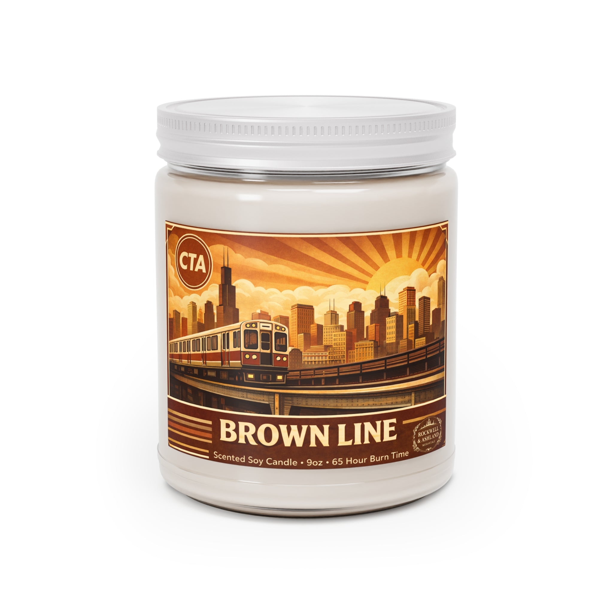 “Brown Line” Scented Soy Candle – 9oz