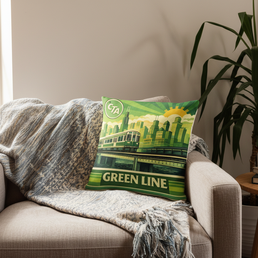 R&A “Green Line” Pillow 18” X 18”