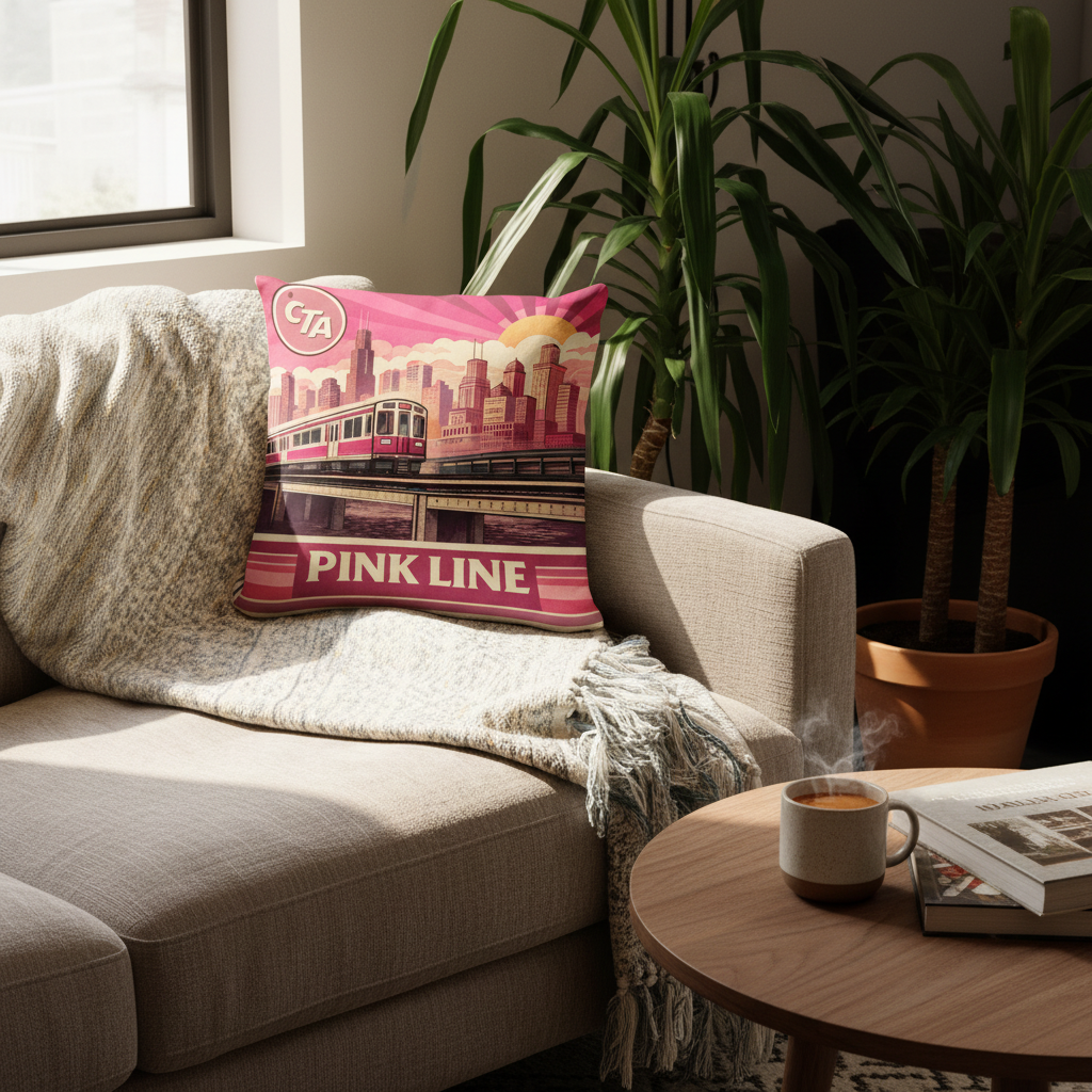 R&A “Pink Line” Pillow 18” X 18”