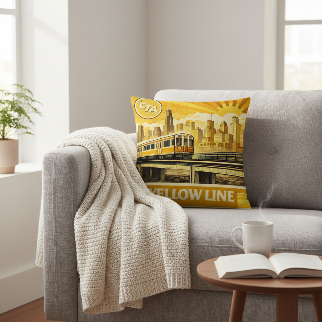 R&A “Yellow Line” Pillow 18” X 18”