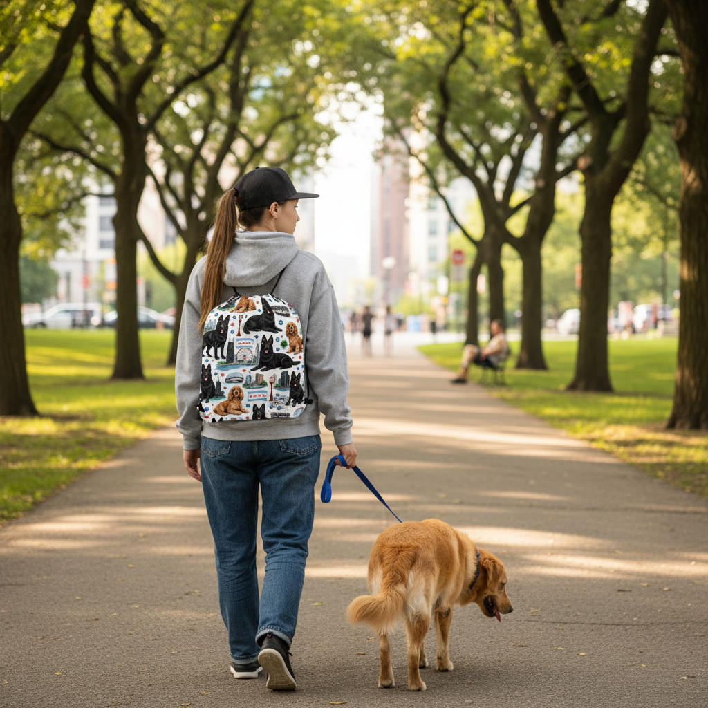 “City Pups” Drawstring bag