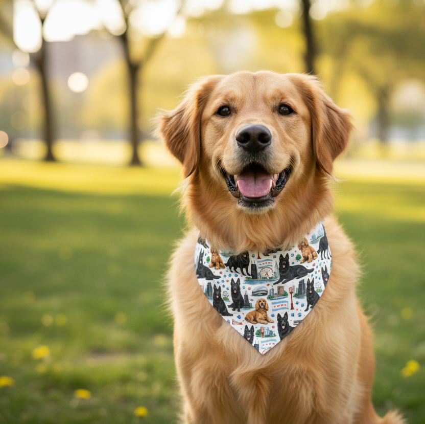 “City Pups” Pet bandana collar