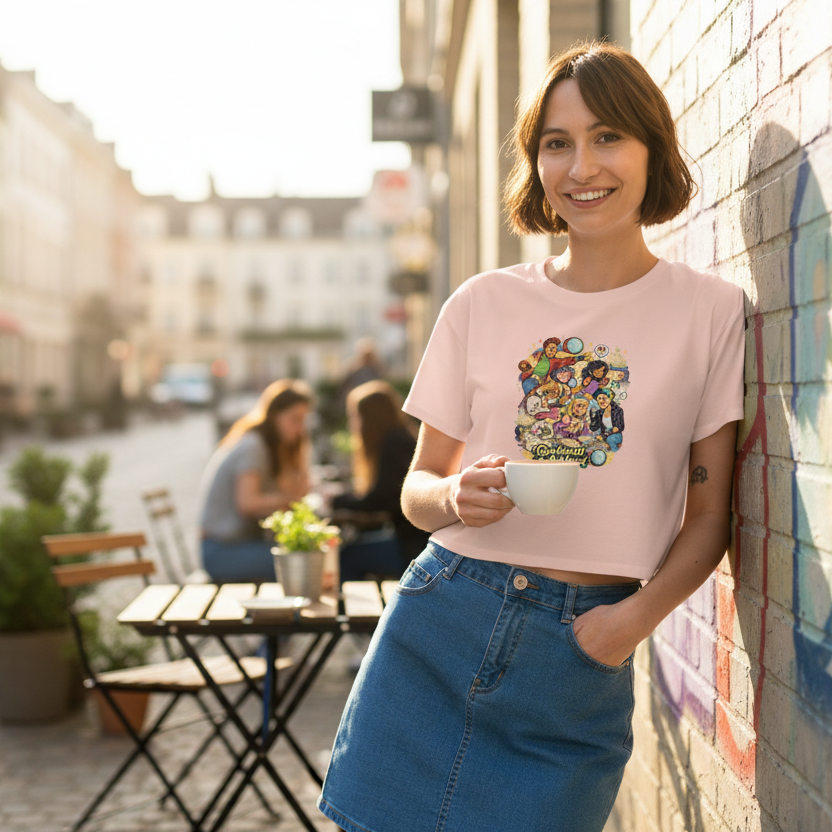“Mystery Solving Musicians” Women’s crop top